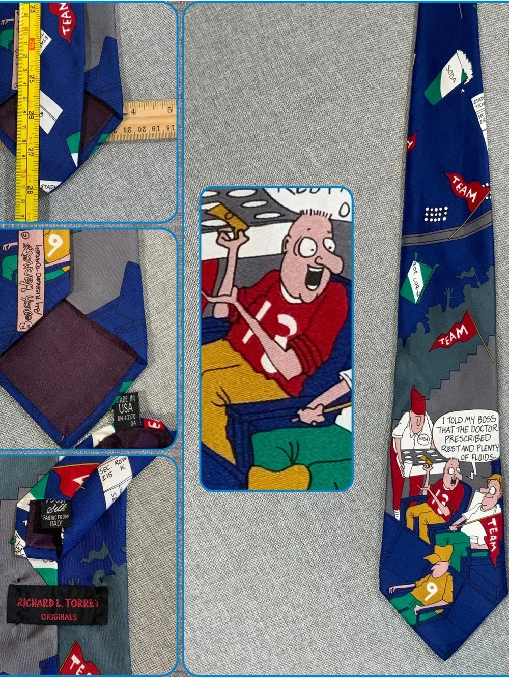 Richard L. Torrey Bench Warmers Football Novelty Silk Tie